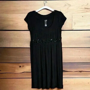 Bisou Bisou Women’s Size 12 Michele Bohbot Dress With Back Tie & Gem Waist